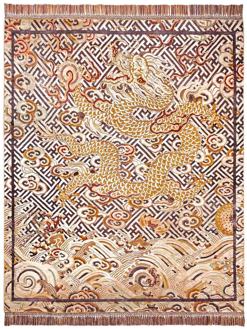 Dragon handgeknoopt tapijt | Maat: 274 × 365 cm