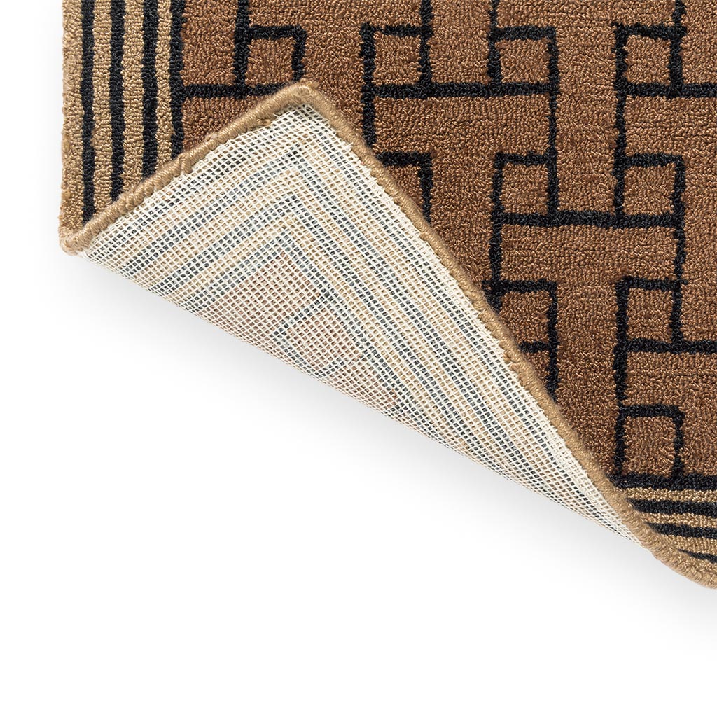 Monogram bruin outdoor tapijt | Maat: 160 × 230 cm