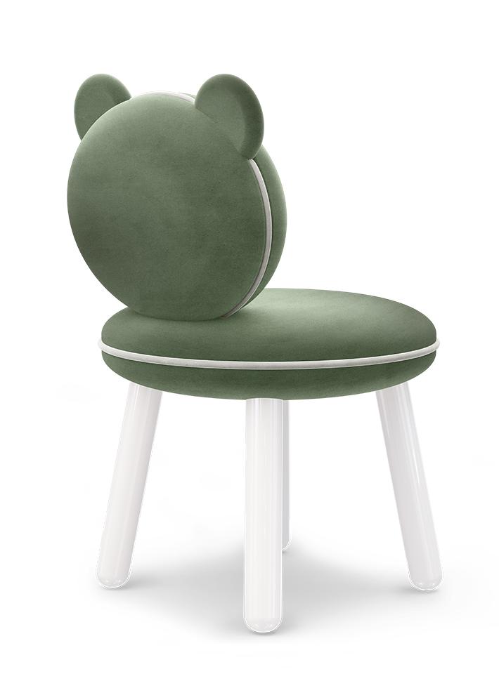 Fluffy Bear groene kinderstoel
