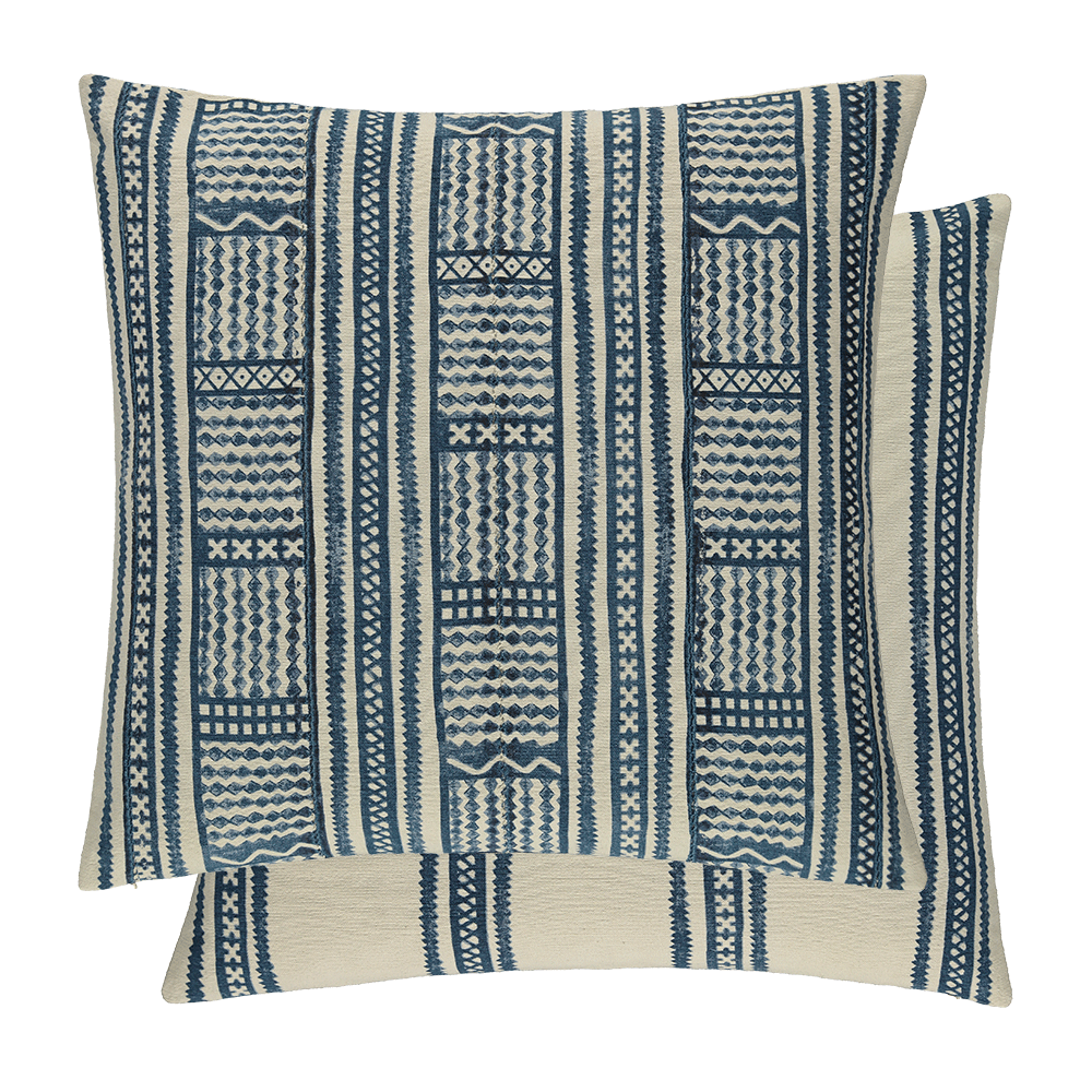 Kuba Indigo 60 × 60 kussen
