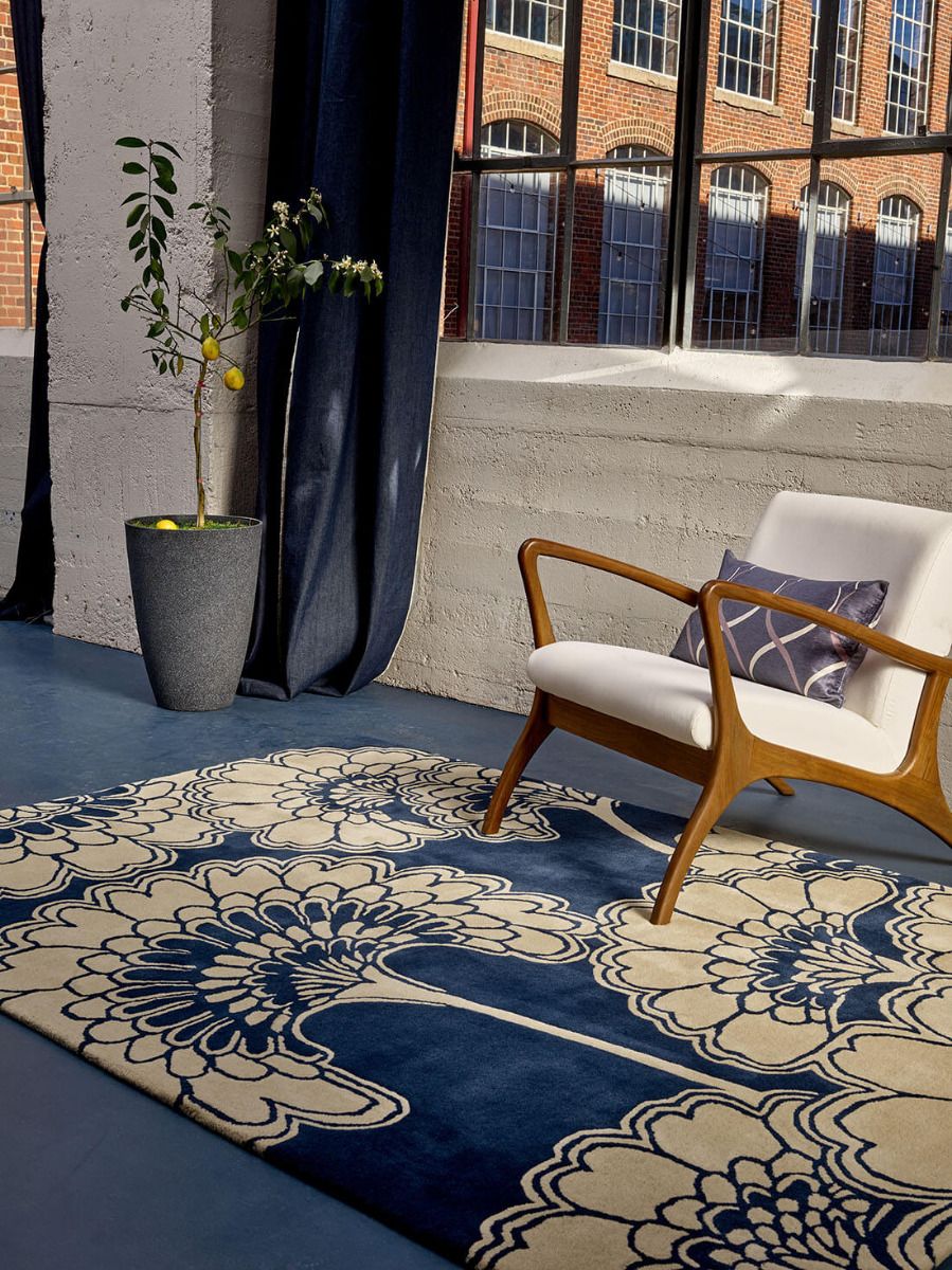 Japanese floral midnight tapijt | Maat: 200 × 280 cm