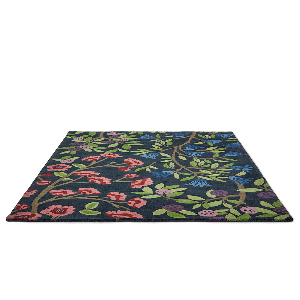 Foraging indigo tapijt | Maat: 140 × 200 cm