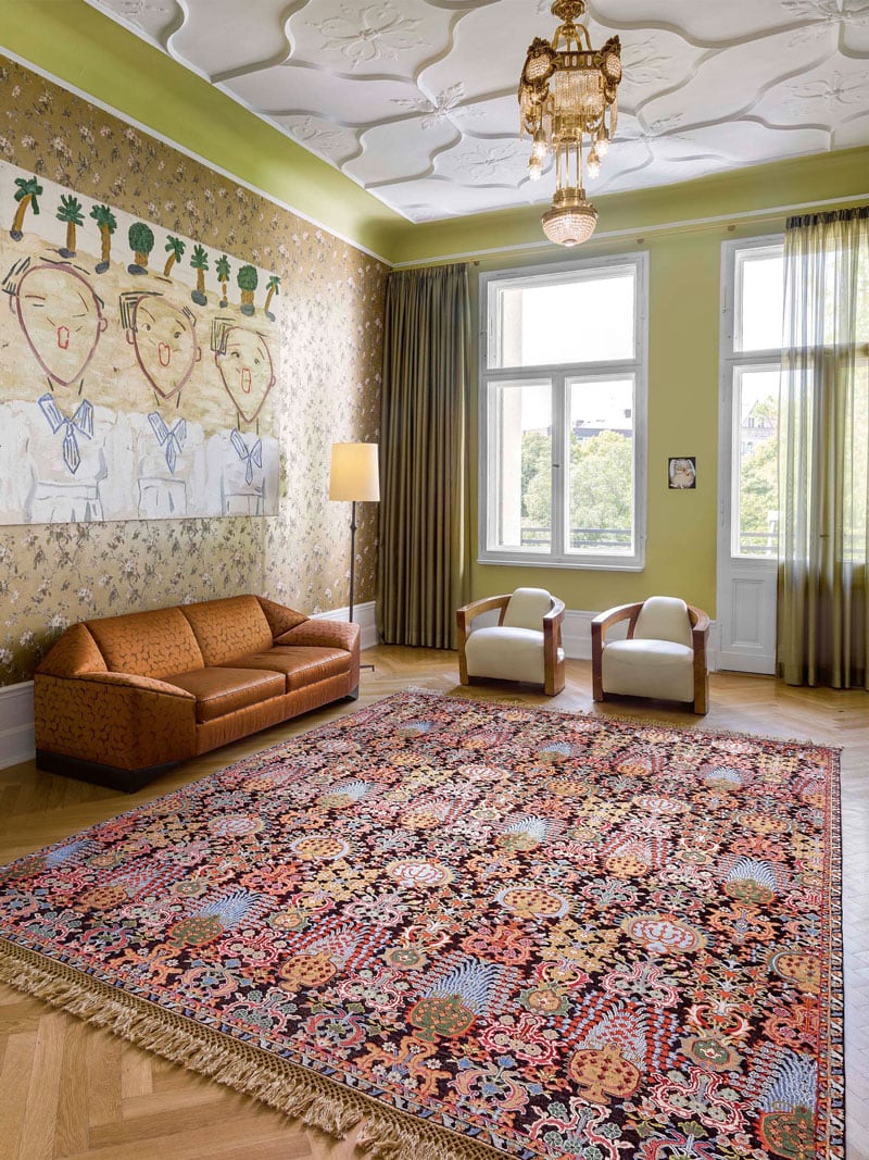 Isfahan Purple luxe handgeknoopt vloerkleed