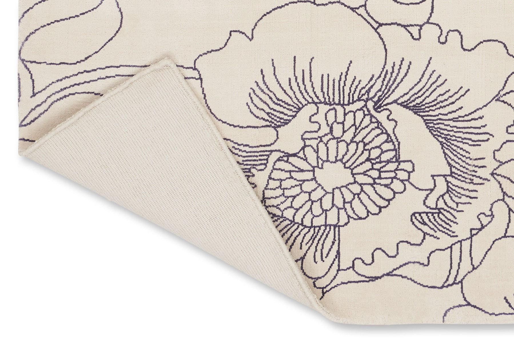 Linear floral blauw tapijt