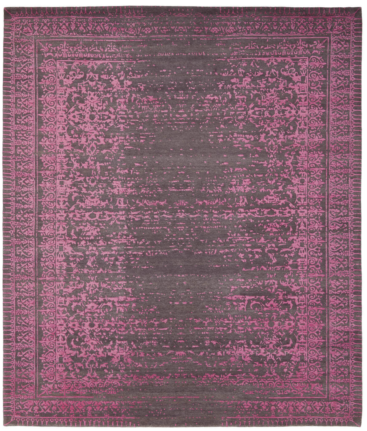 Ferrara stomped reverse grijs roze tapijt | Maat: 280 × 360 cm