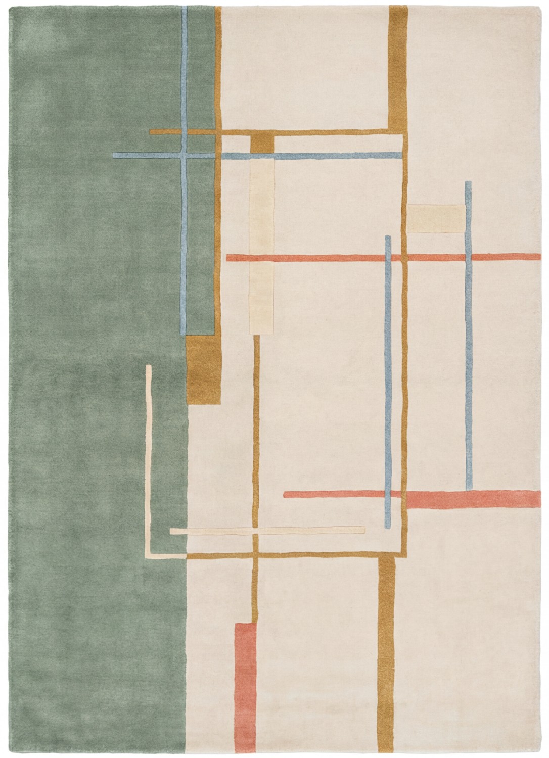Linear Atlas Green design vloerkleed