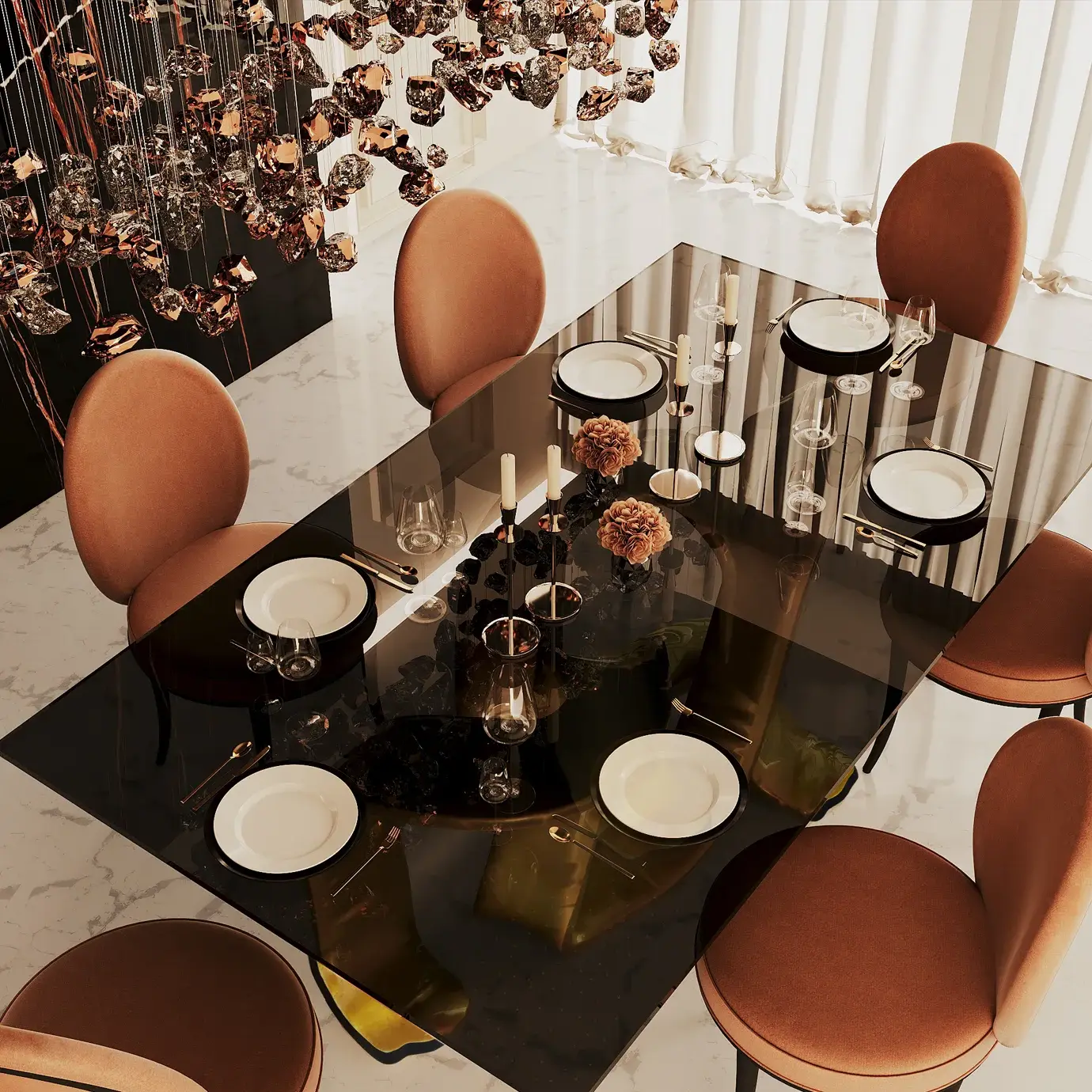 Mistral stoffen rugleuning eetstoel - 1