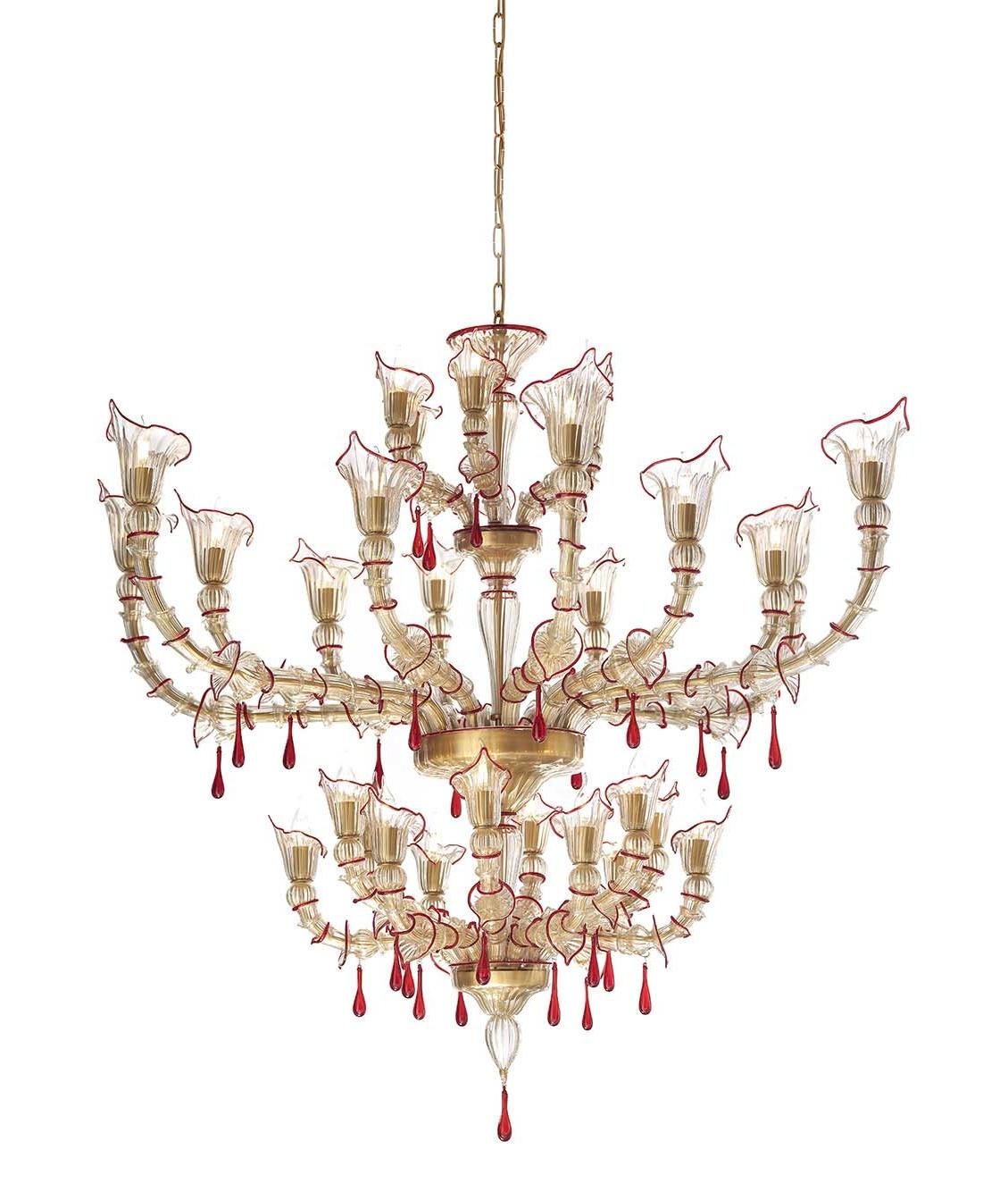 Gold Rezzonico Murano Glas Kroonluchter