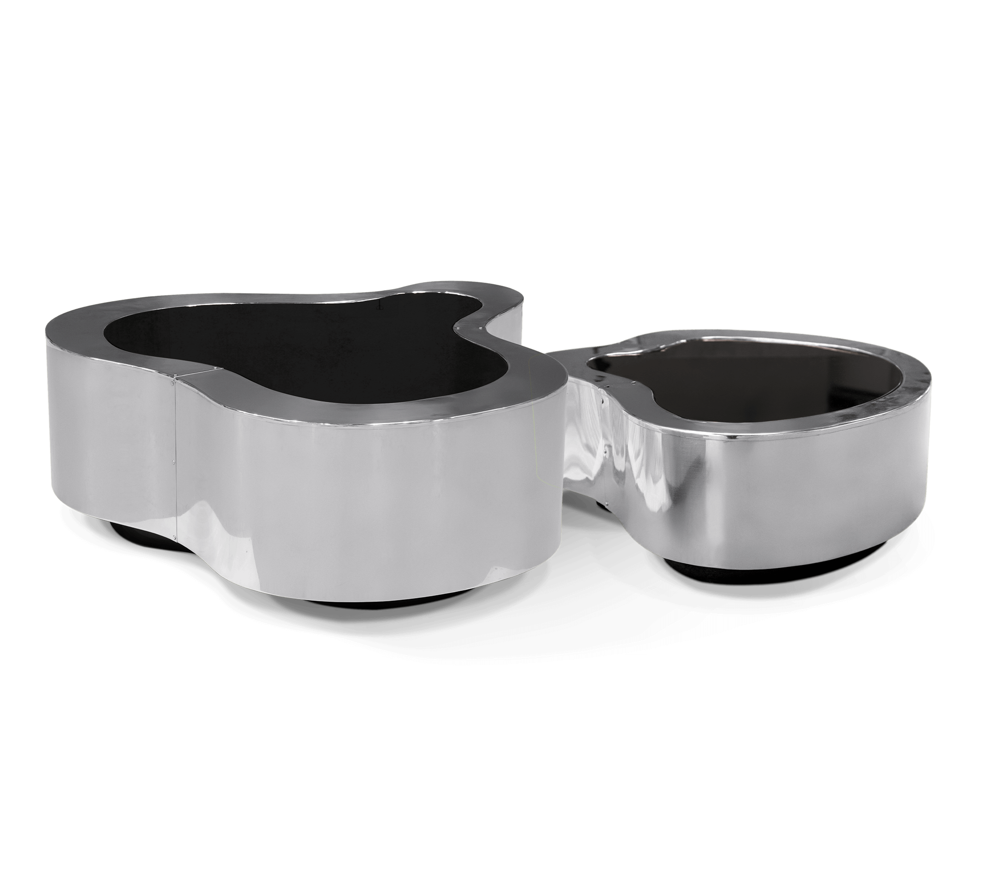 Crest gepolijst roestvrijstaal salontafelset