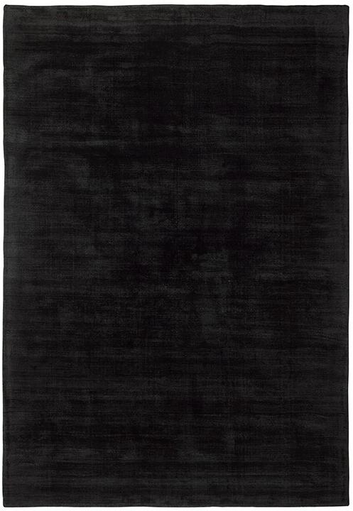 Effen Black Indiaas handgeweven tapijt | Maat: 160 × 230 cm