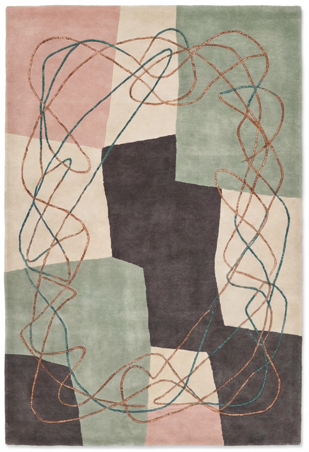 Muted Patchwork handgemaakt vloerkleed