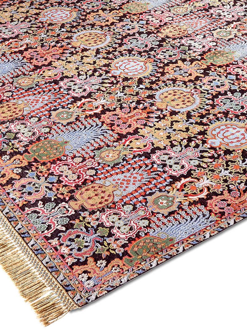 Isfahan Purple luxe handgeknoopt vloerkleed
