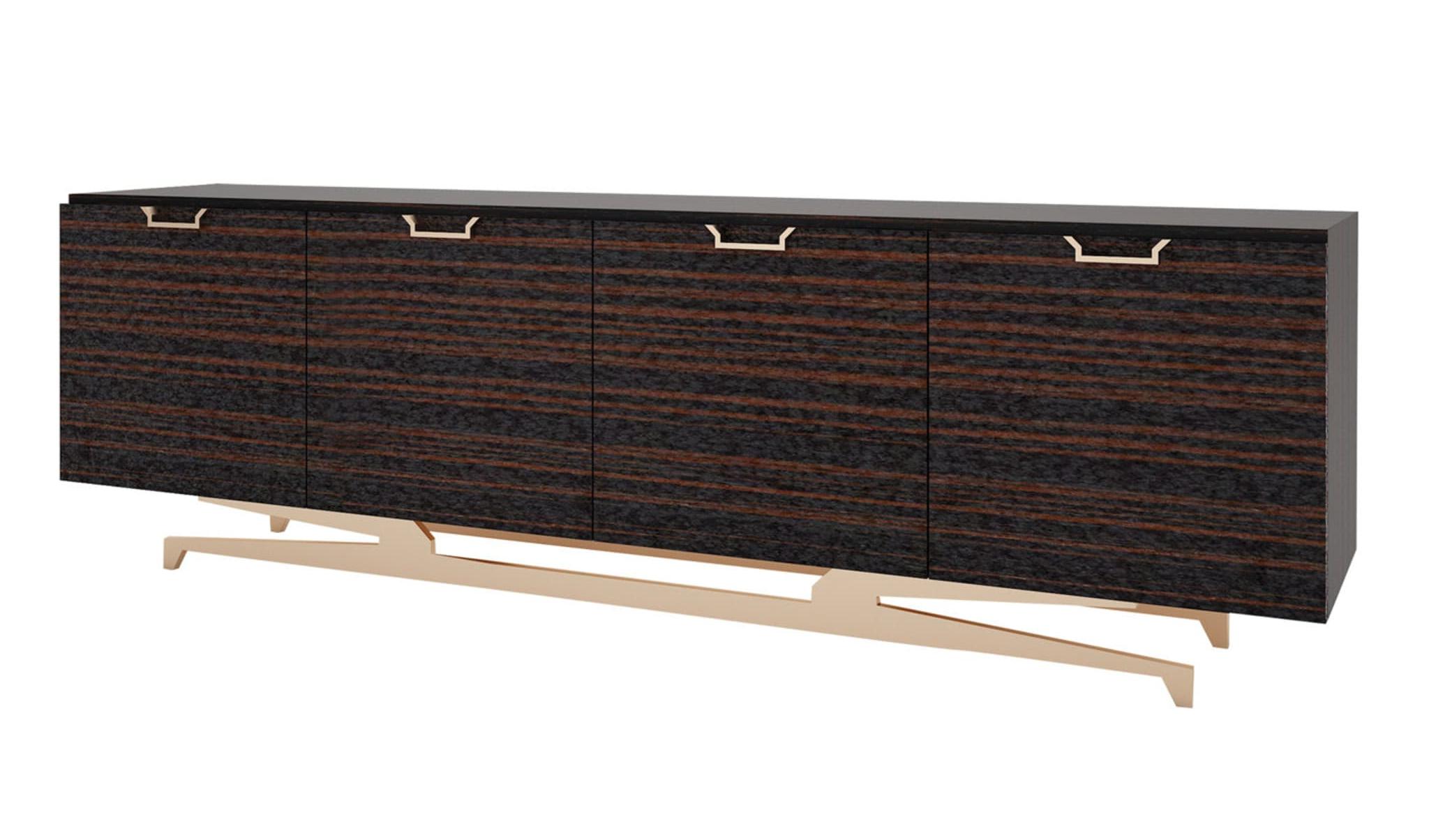 Wall Street Italiaans dressoir | Afwerking: Hoogglans fineer | Afmetingen: B 250 × D 53 × H 78 cm