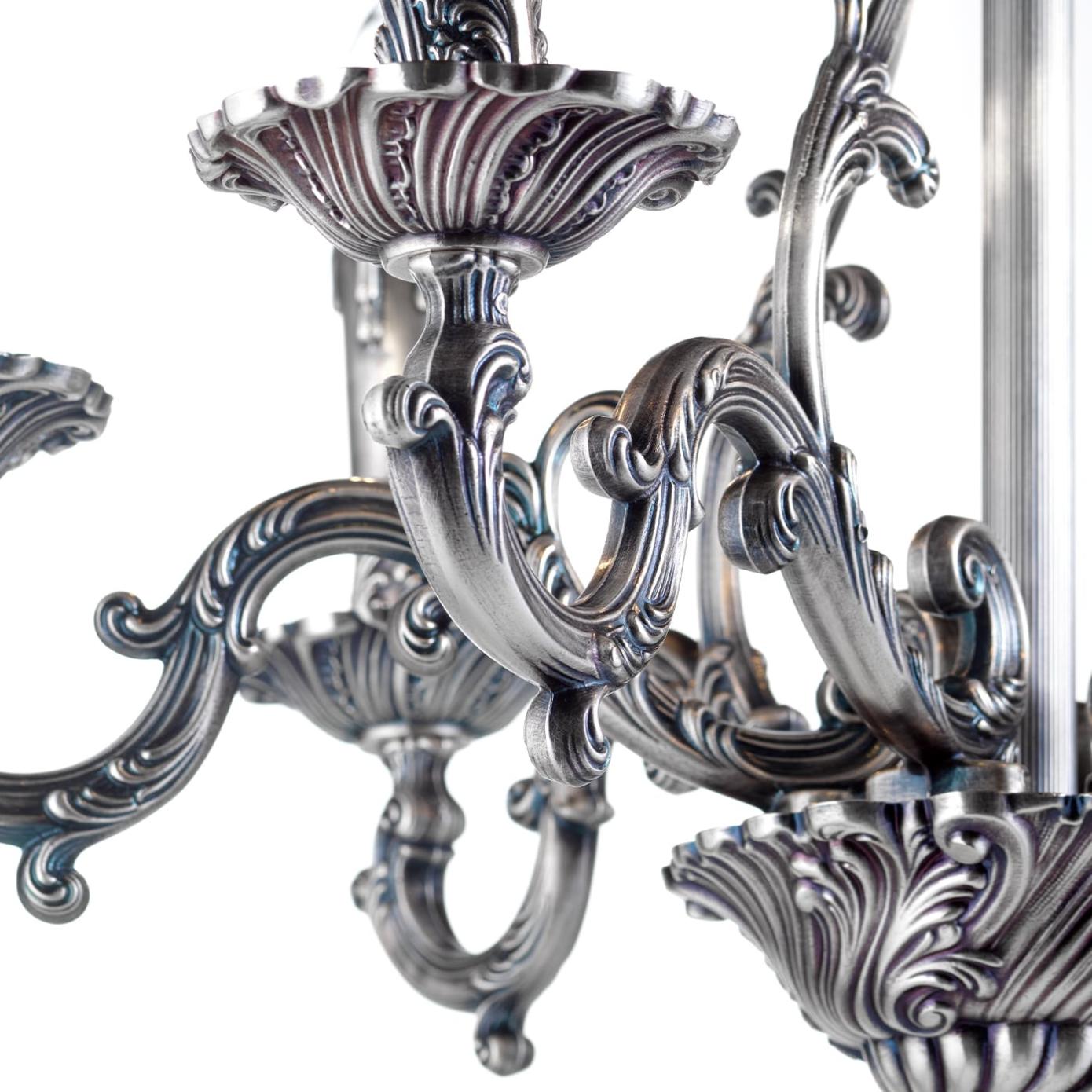 Klassieke Kroonluchter in Blauw Zilver Afwerking