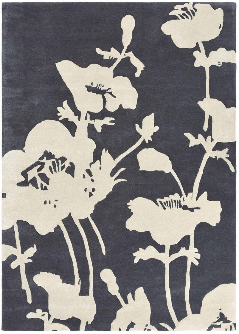 Floral charcoal tapijt | Maat: 170 × 240 cm