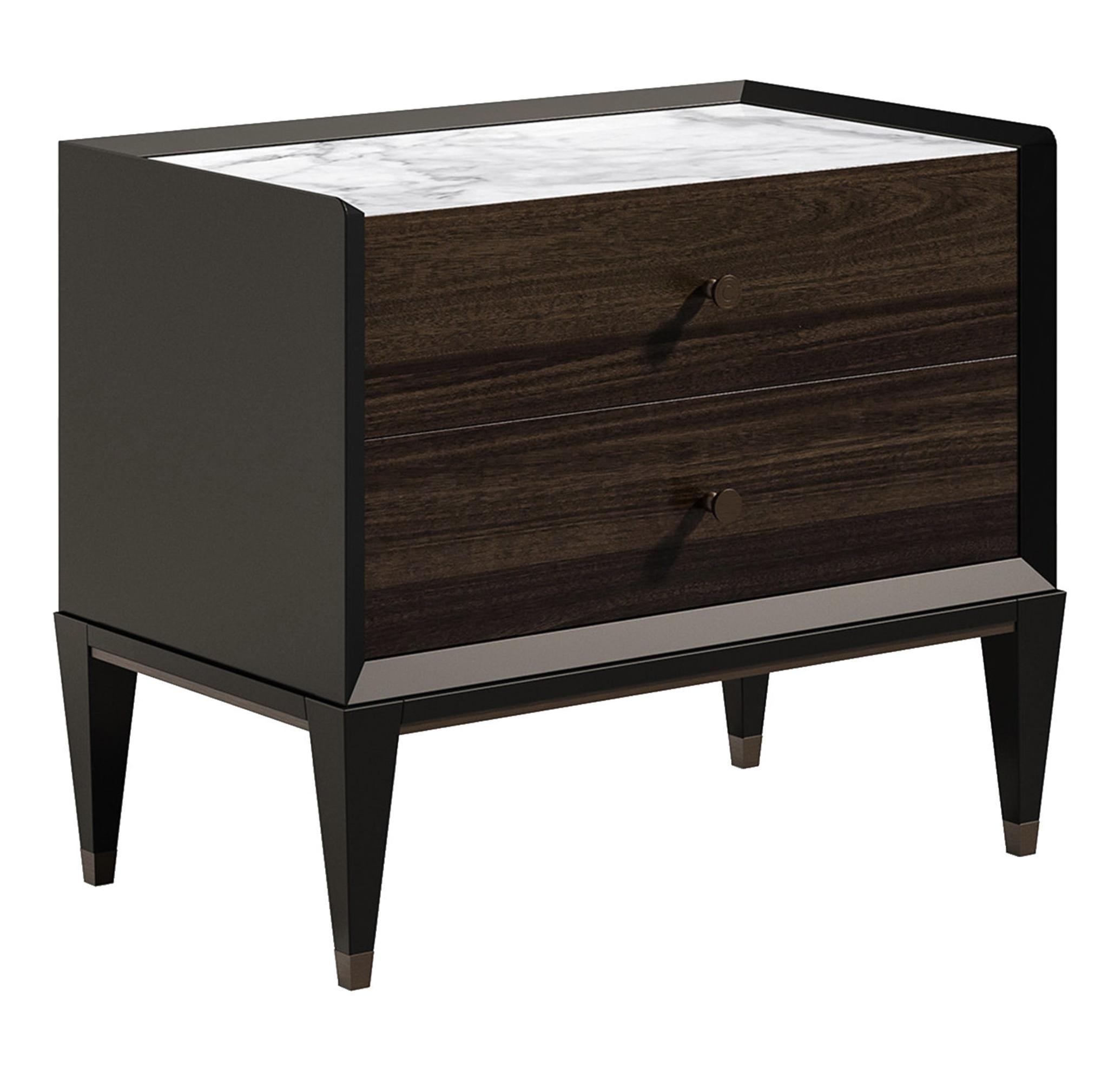 Marmer en houten nachtkastje