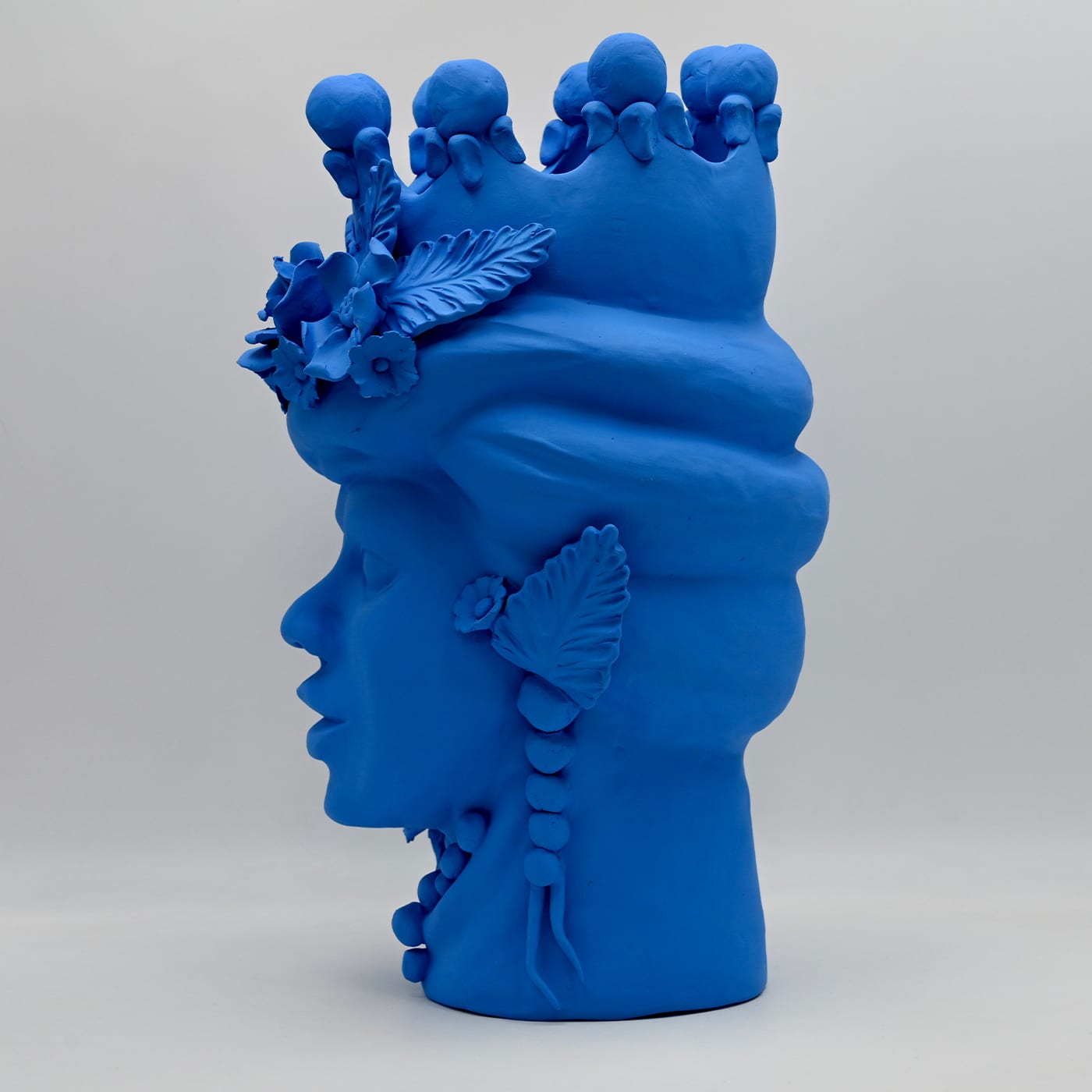 Moor's Head blauwe sculptuur