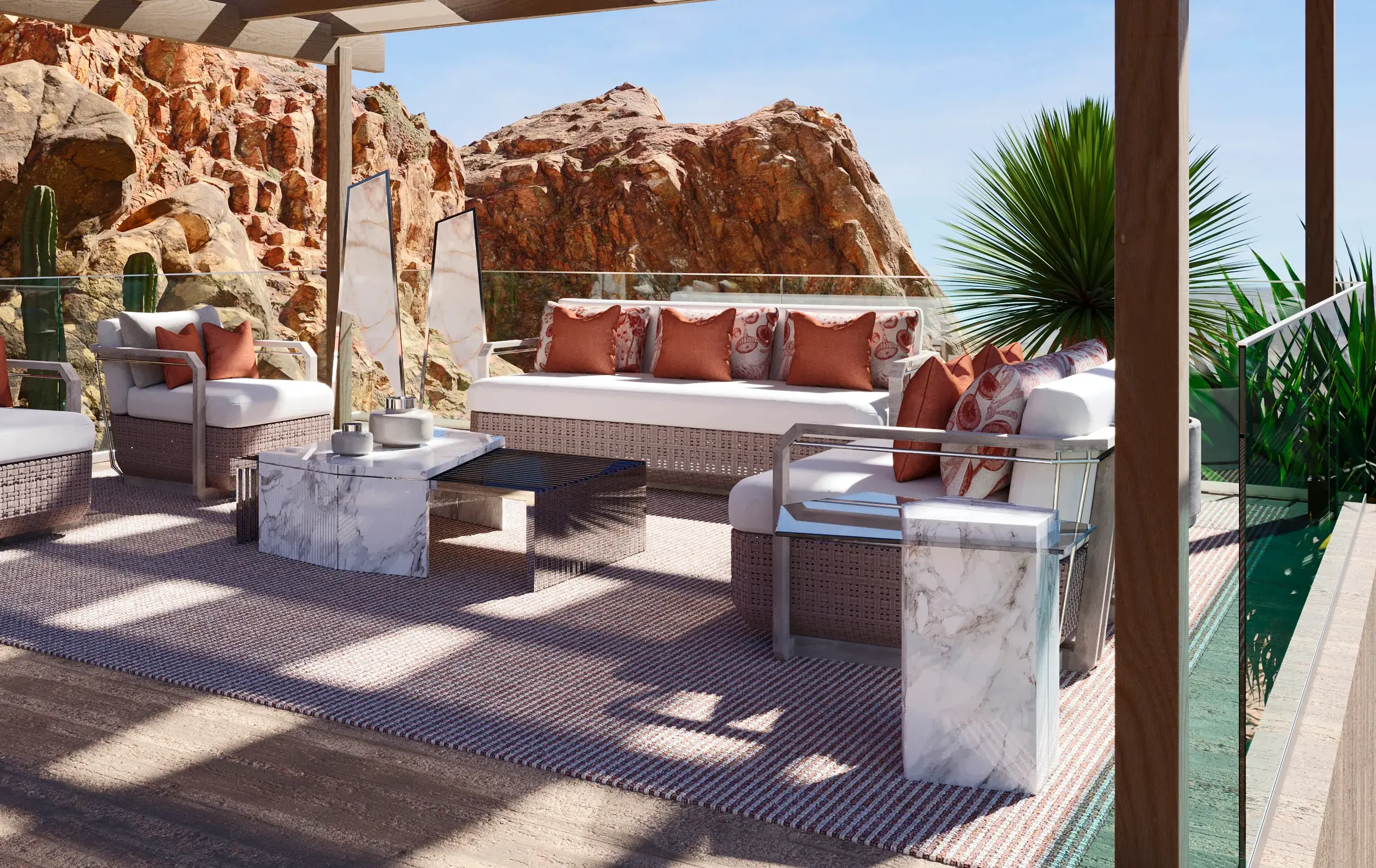 Heritage houten tuinsofa