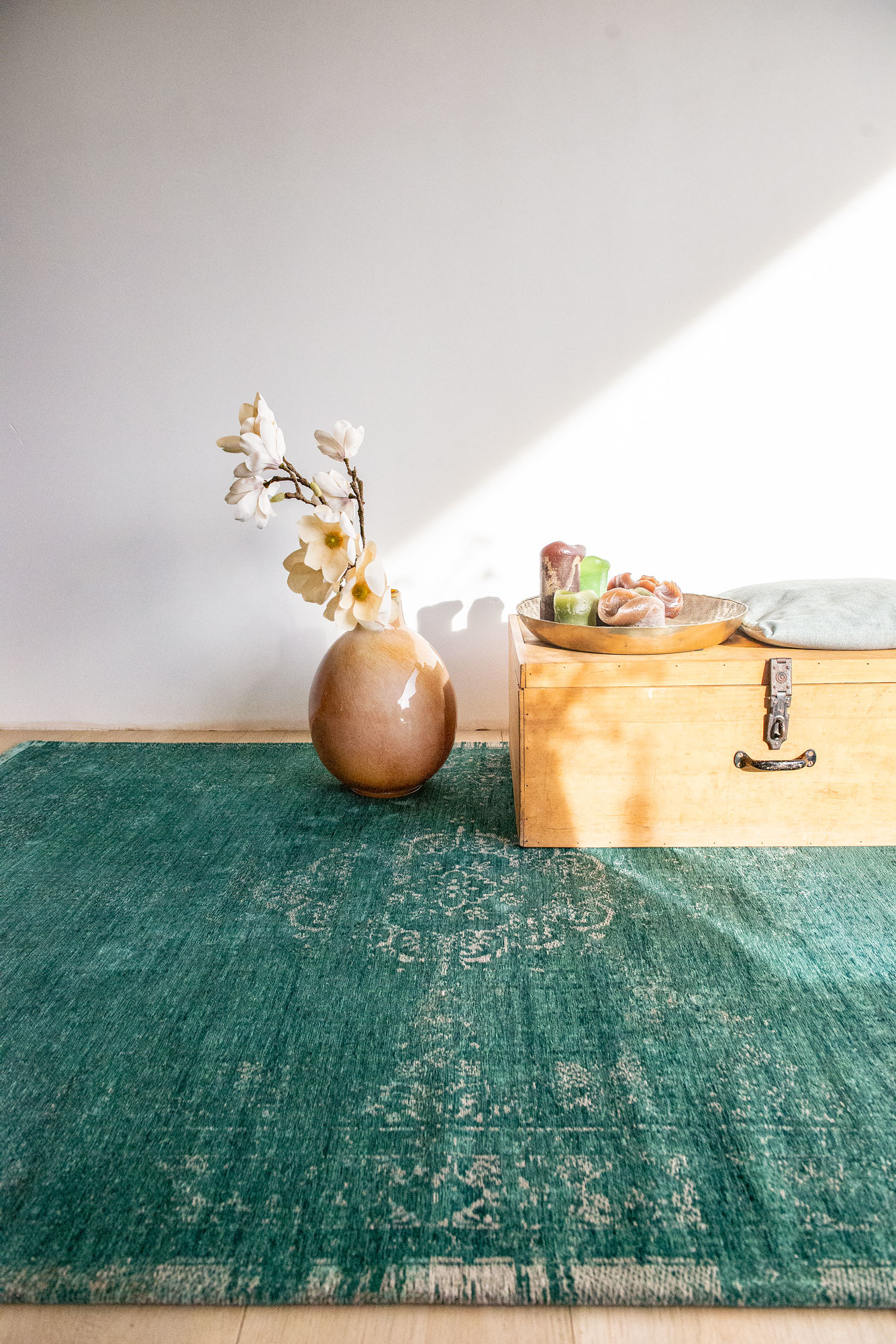 Vintage Style Jade tapijt | Maat: 80 × 150 cm