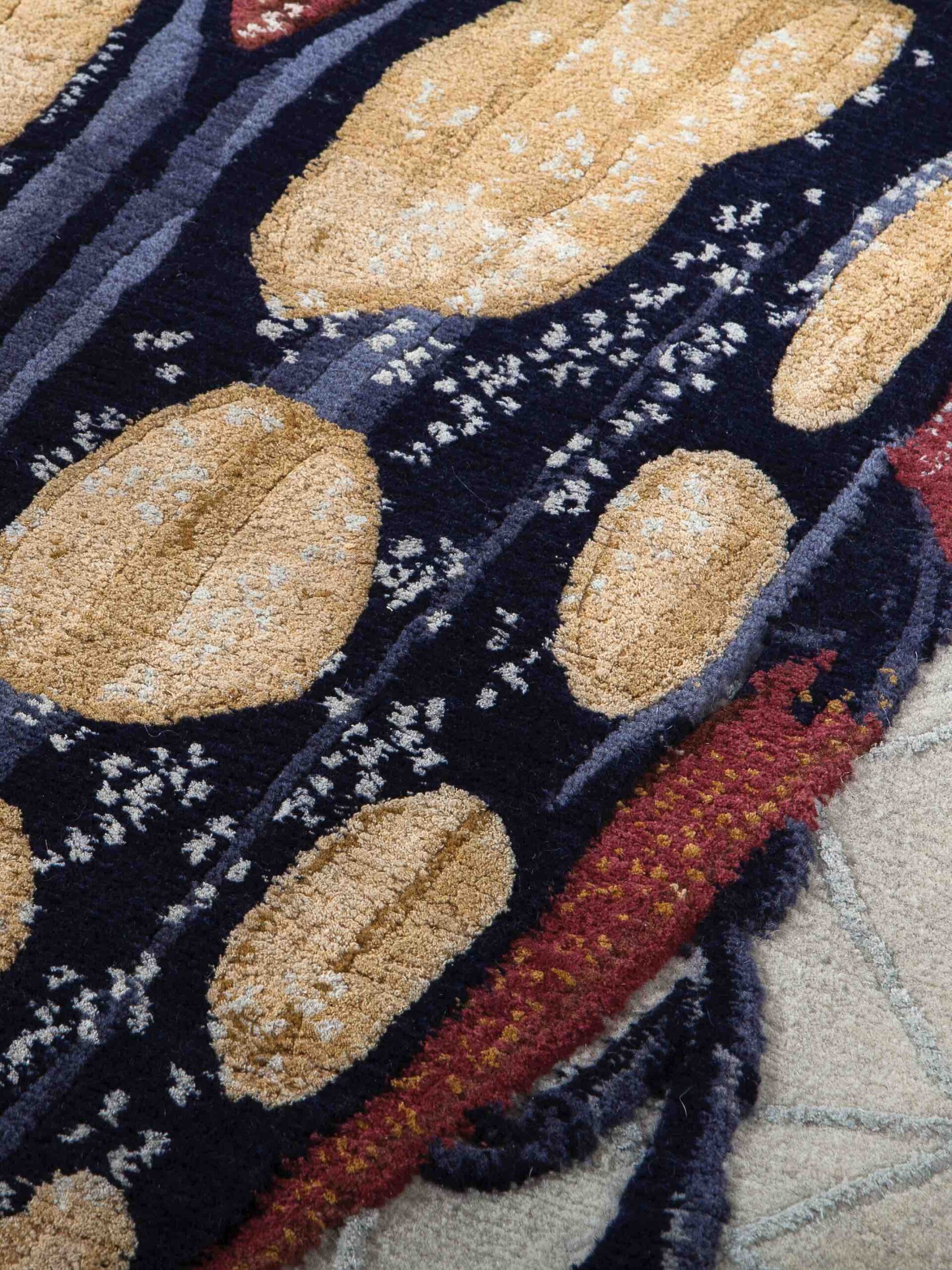 Amaurodes rond luxe designer handgeweven vloerkleed