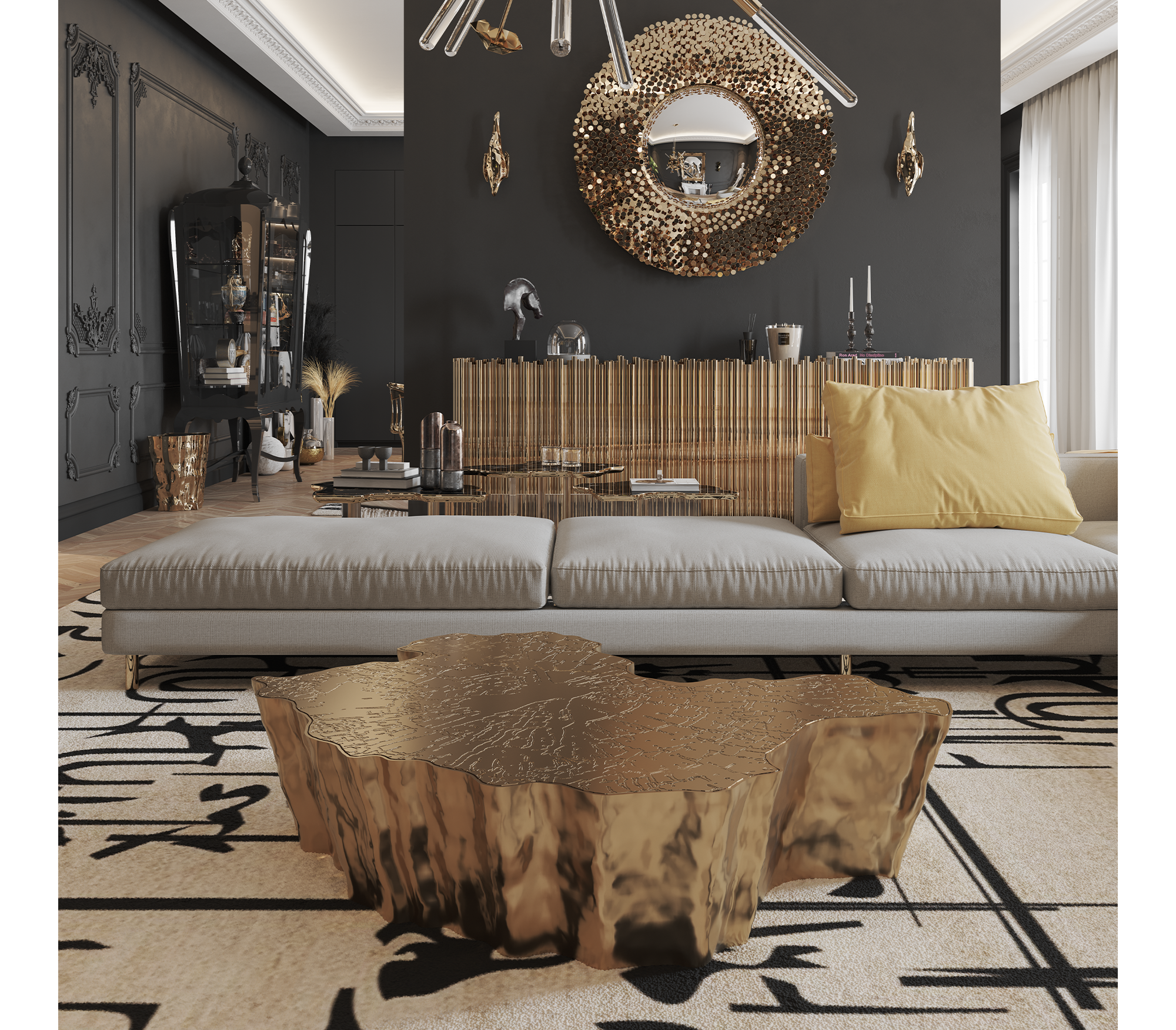 Paradise Calacatta salontafel | Afmetingen: B 123 × D 102 × H 30 cm
