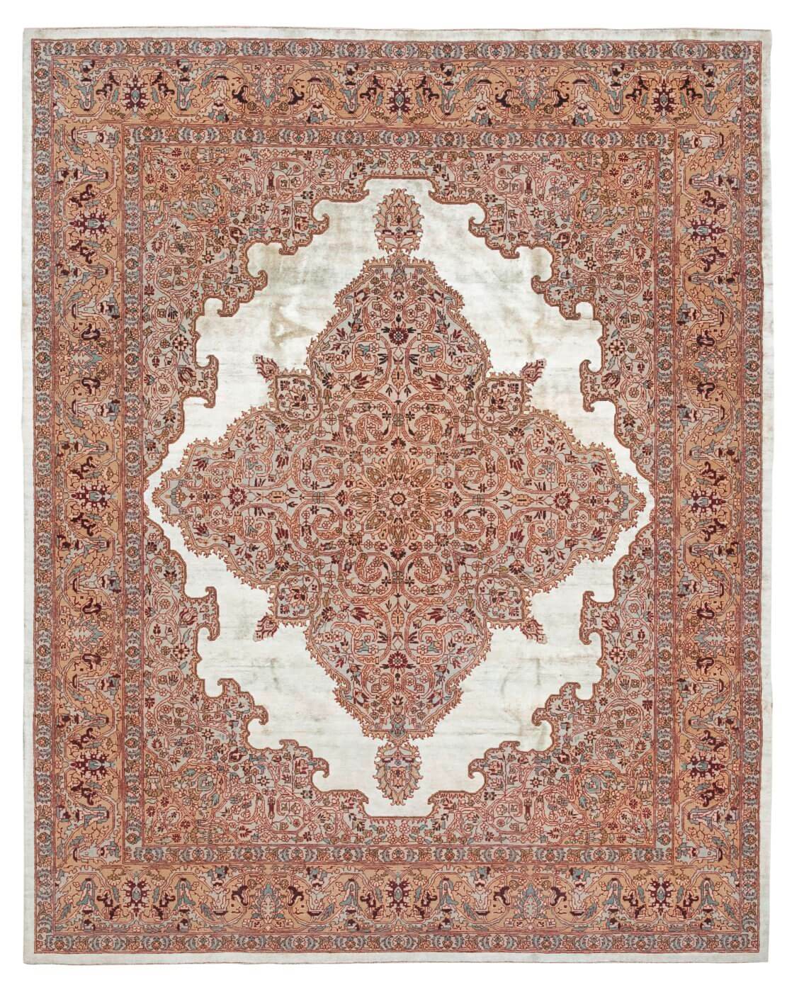 Tabriz fashion lichtblauw zijde vloerkleed