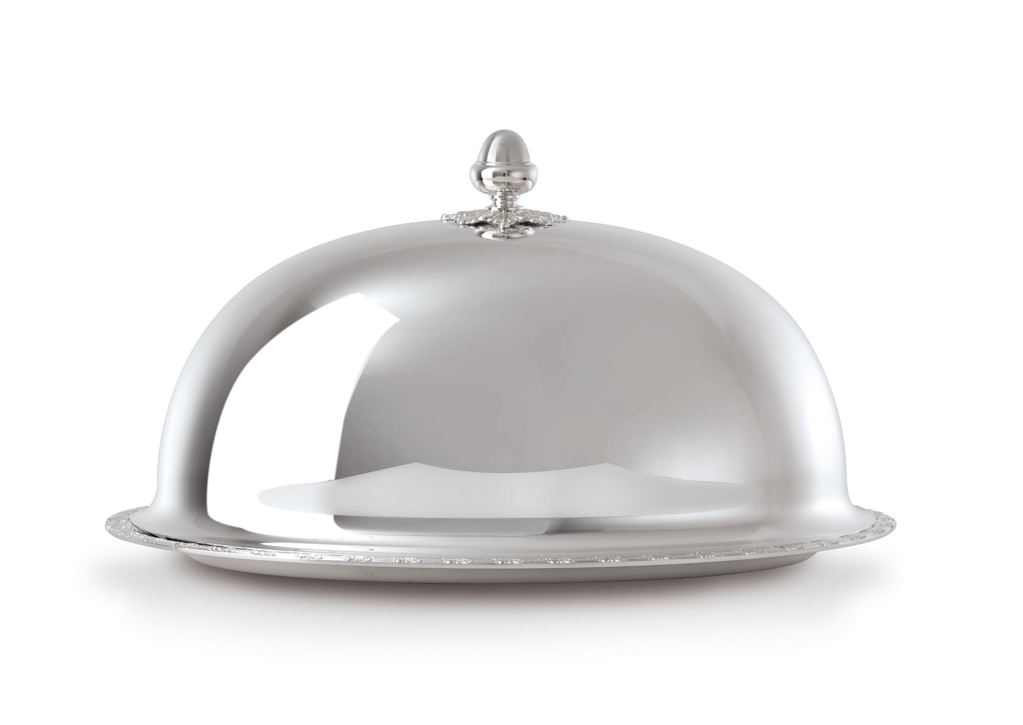 Royal zilveren ovaal serveerblad met deksel | Afmetingen: 27 × 39 cm