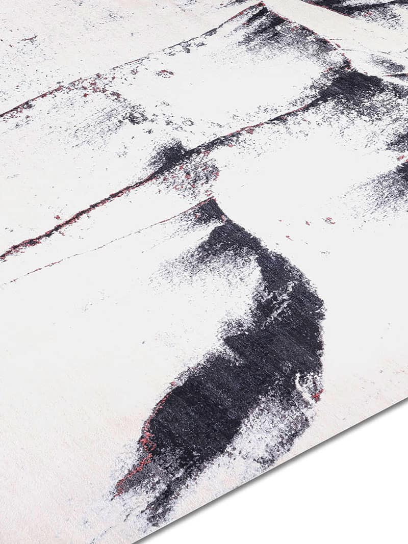 Zwart & wit handgeknoopt tapijt | Maat: 140 × 210 cm