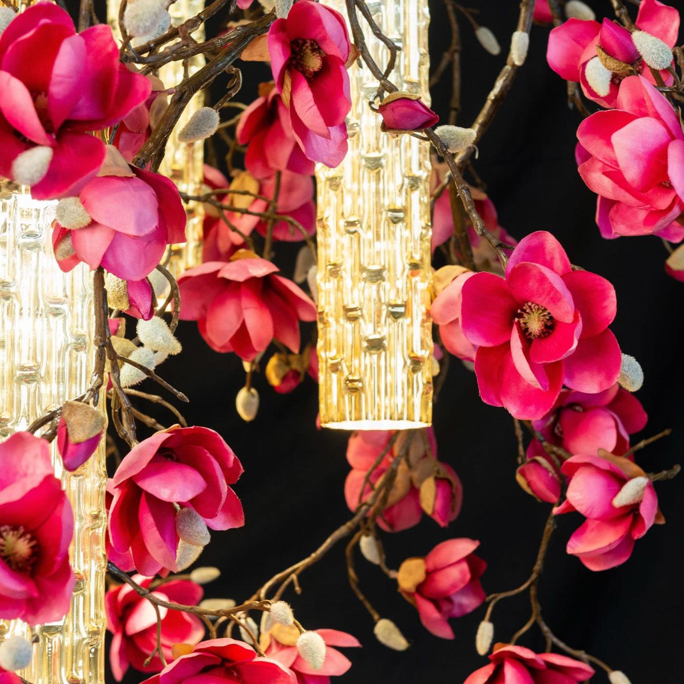 Magnolia roze-gouden kroonluchter