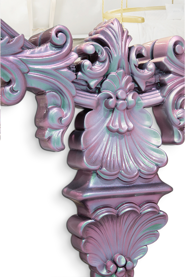 Mystic Chameleon roze wandspiegel