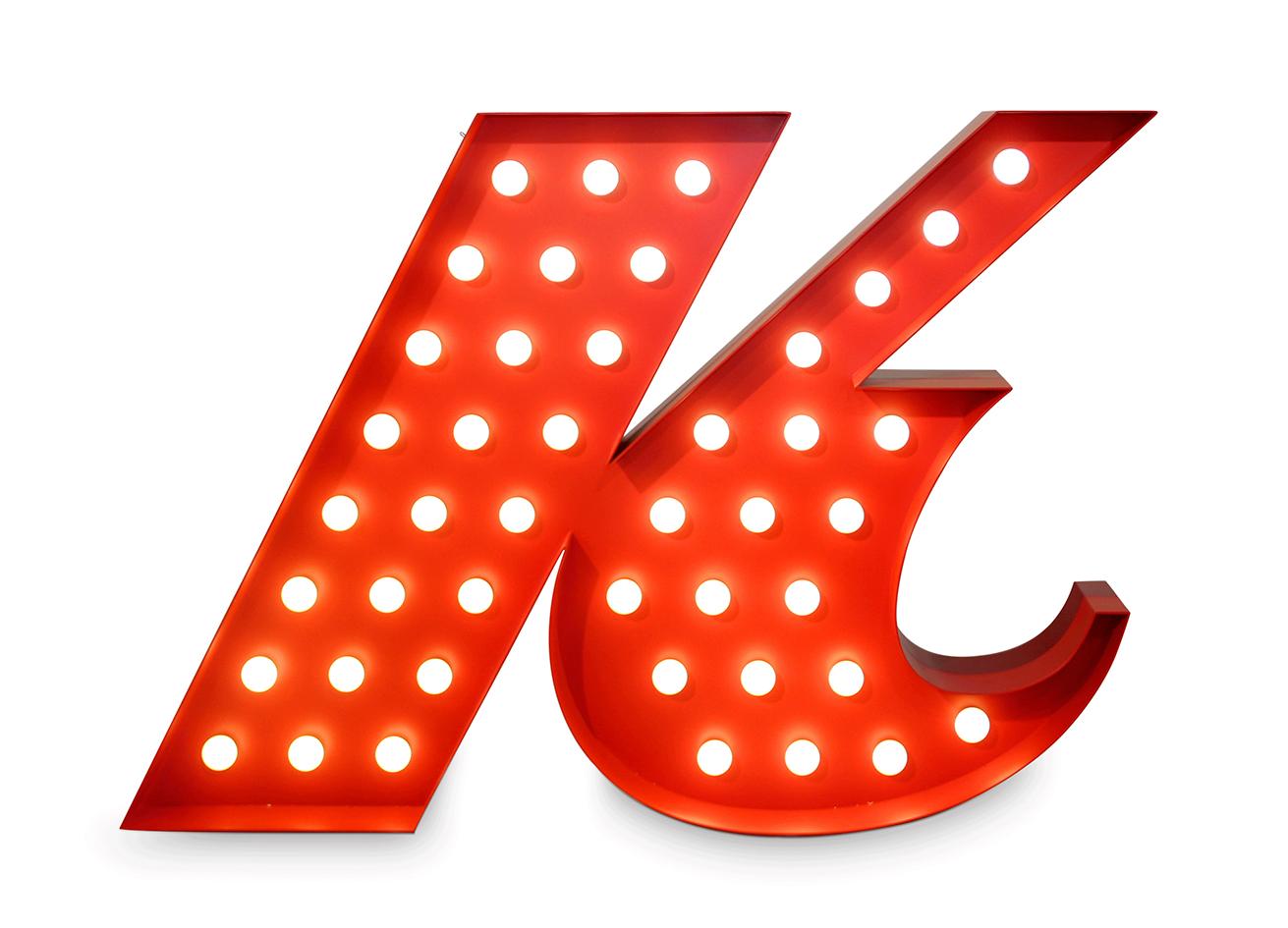 Kinetic Letter K lamp