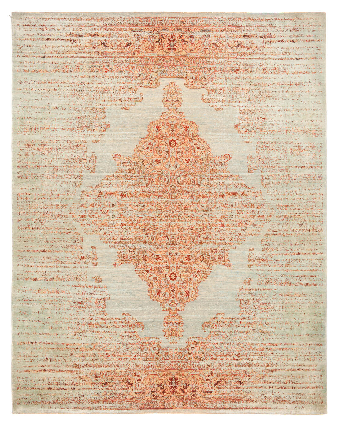 Tabriz fashion stomped lichtblauw zijde tapijt | Maat: 300 × 400 cm