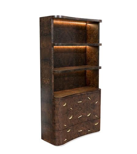 Designer houten boekenkast