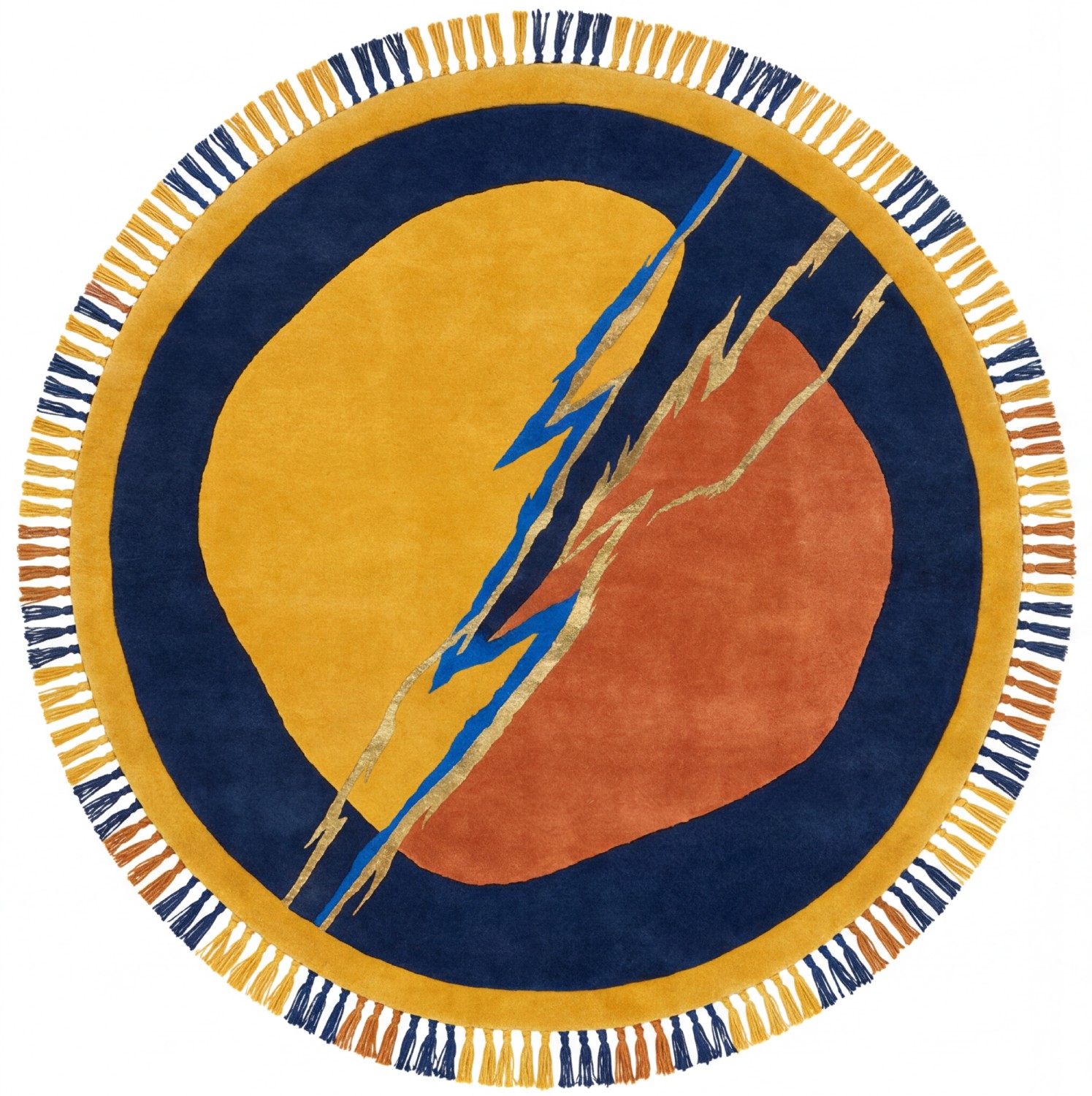 Lightning Crest Gold luxe design vloerkleed