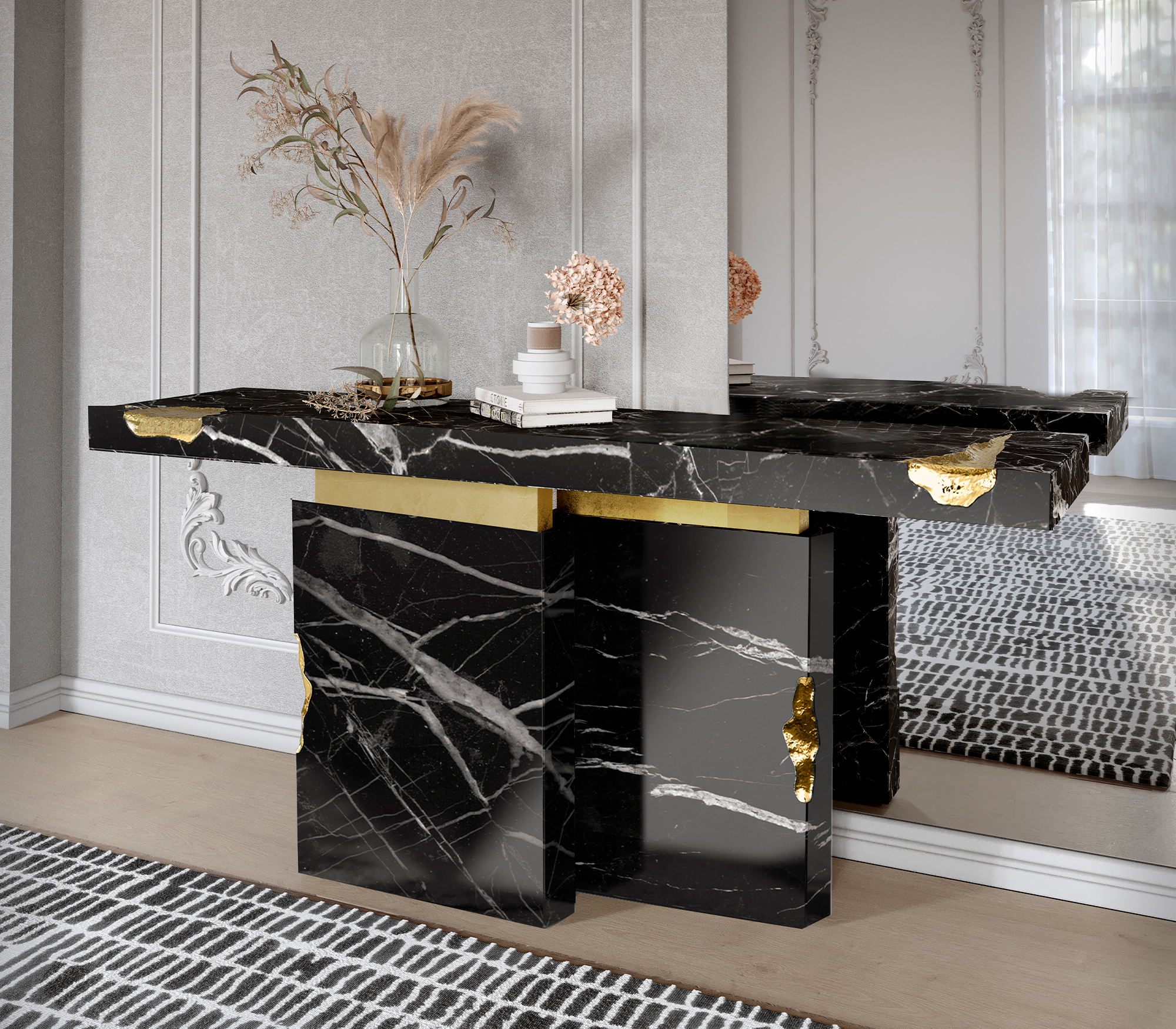 Dominion Nero Marquina console