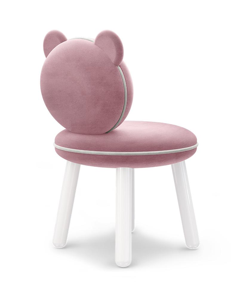 Fluffy Bear roze kinderstoel