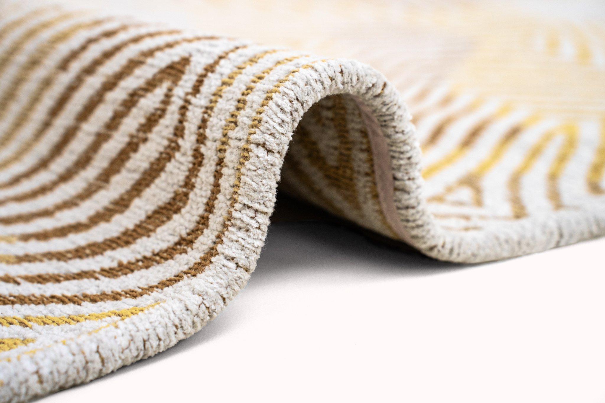 Yellow Hippy rond tapijt | Maat: Ø 140 cm