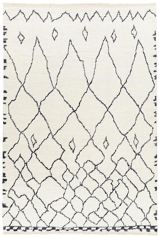 Berber wit hoogpolig tapijt