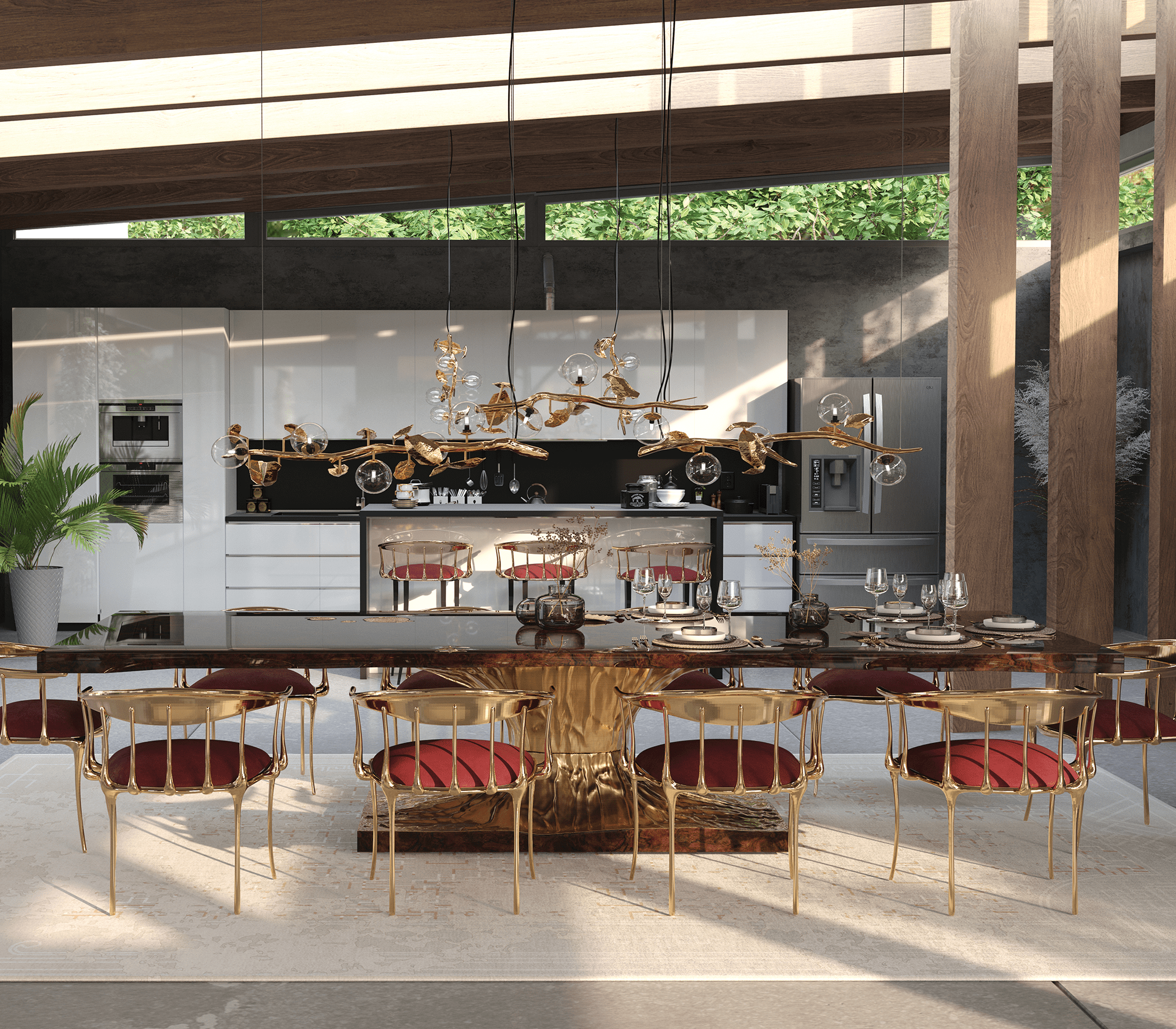 Burgundy luxe stoel