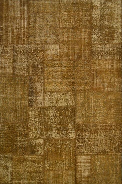 Karamel bruin patchwork vloerkleed