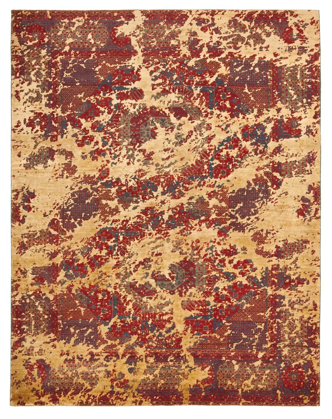 Mamluk knightsbridge double sky rood goud zijde vloerkleed