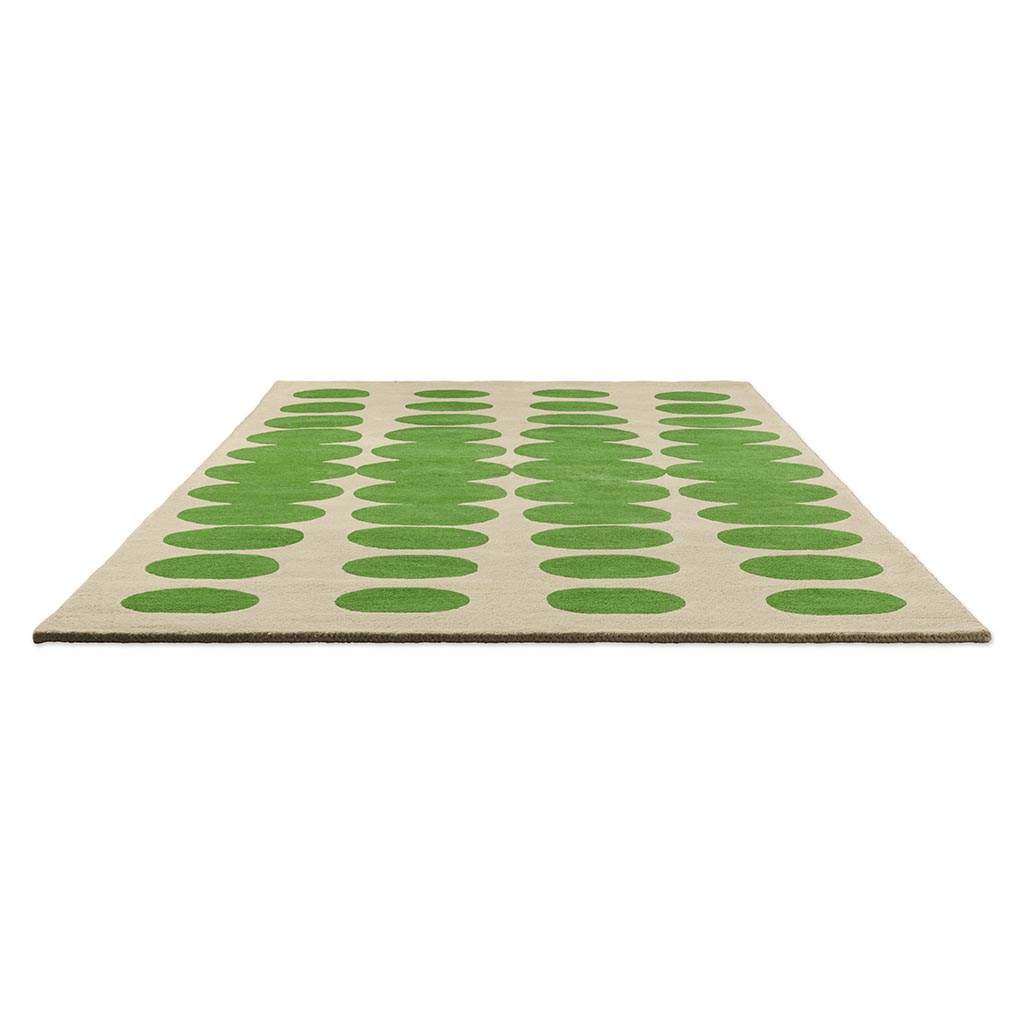 Optical Oval Green/Cream vloerkleed | Maat: 250 × 350 cm