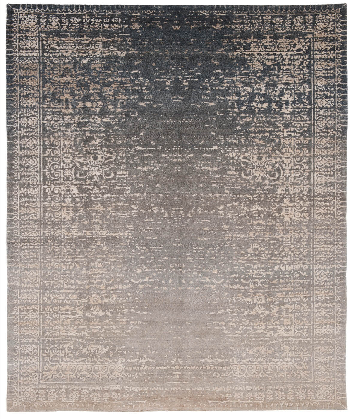 Ferrara stomped reverse donkergrijs tapijt | Maat: 350 × 450 cm