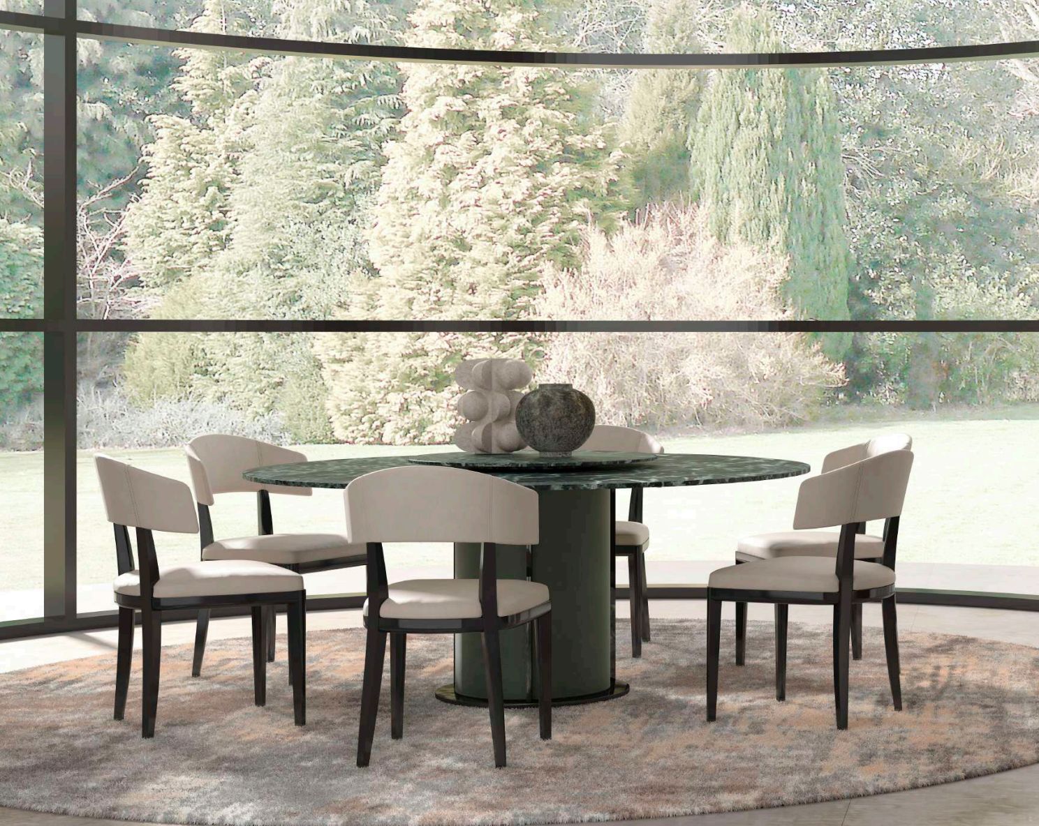 Ronde marmeren tafel 180 cm