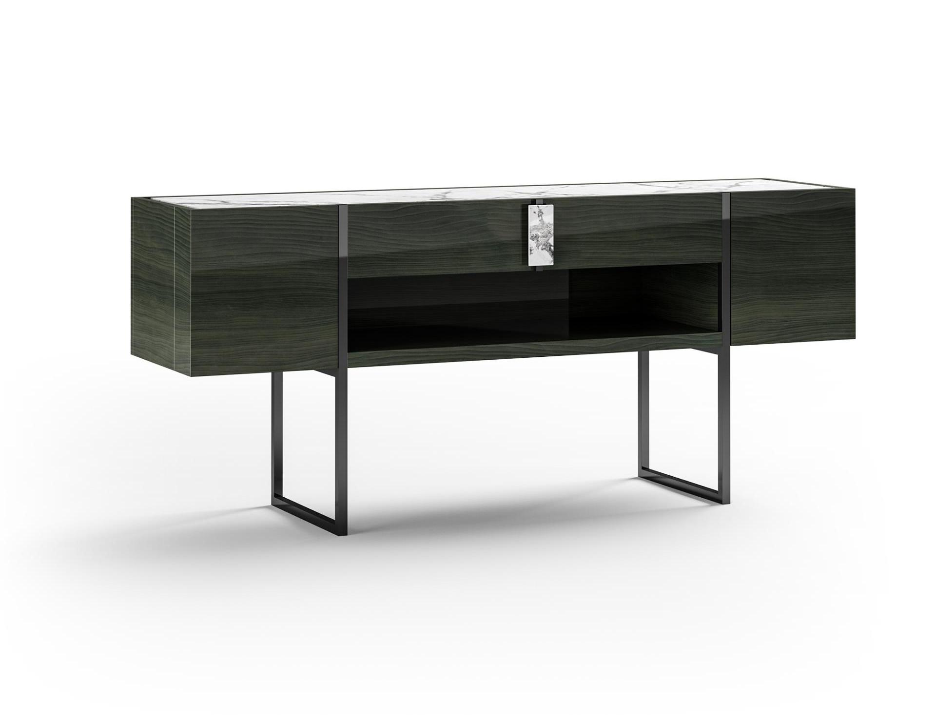 Hout en marmer dressoir