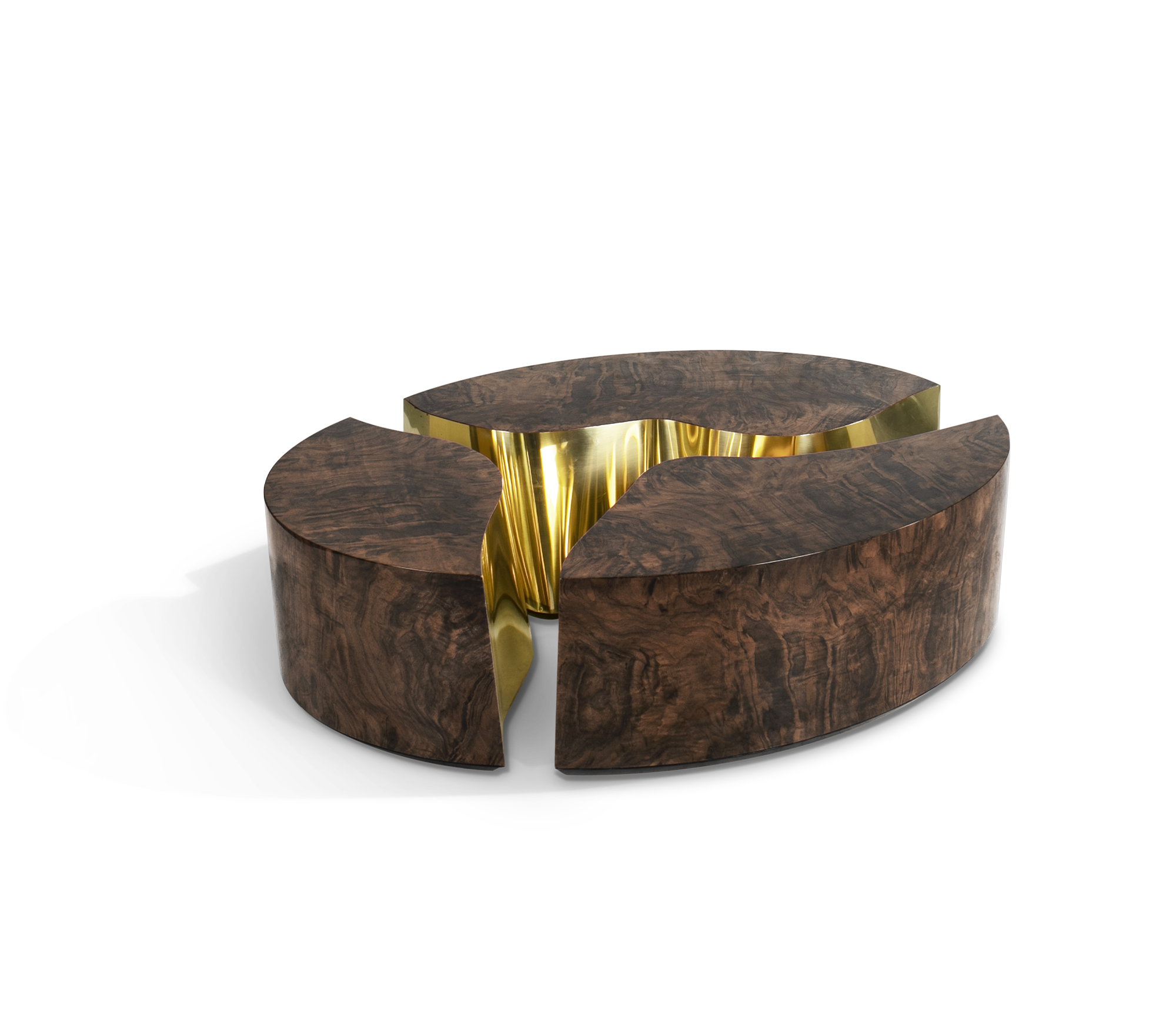 Fissure ovale walnoten salontafel