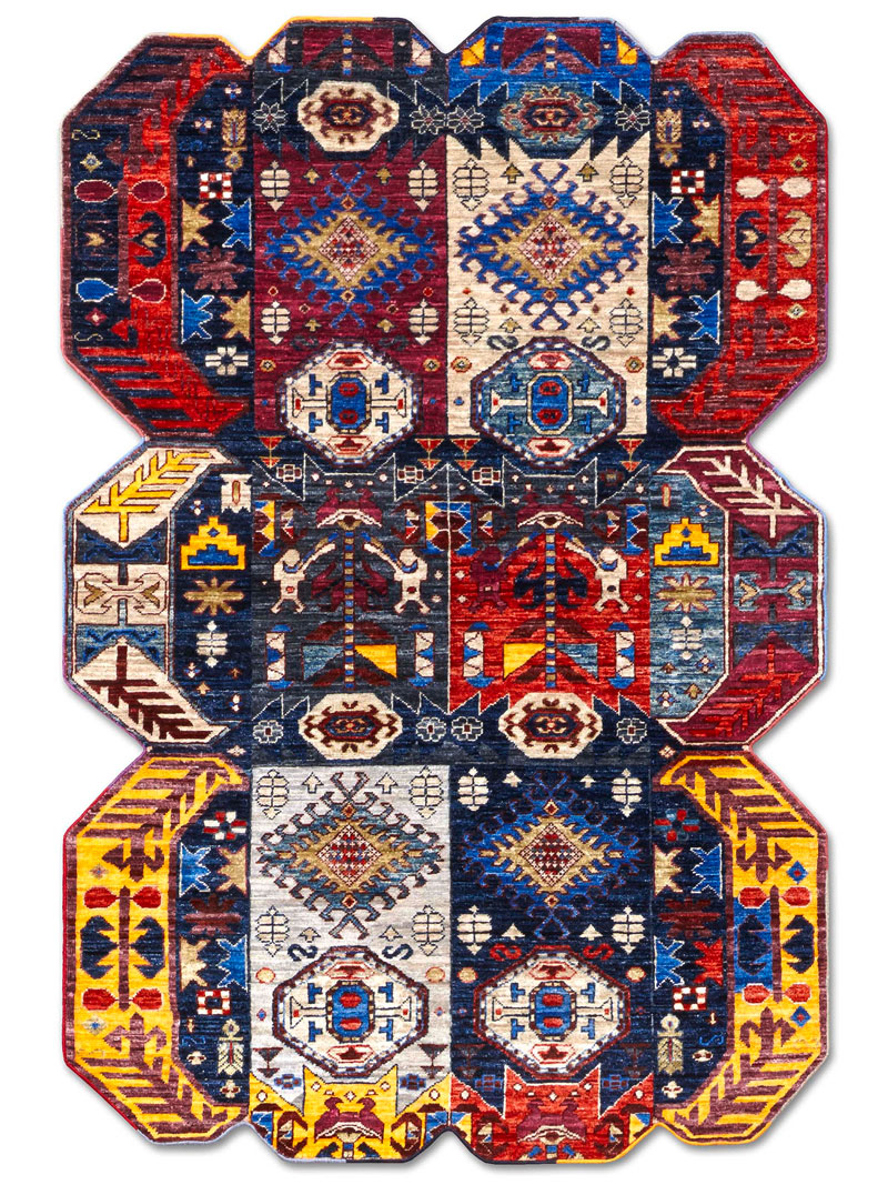 Multishape handgemaakte luxe tapijt | Maat: 122 × 183 cm