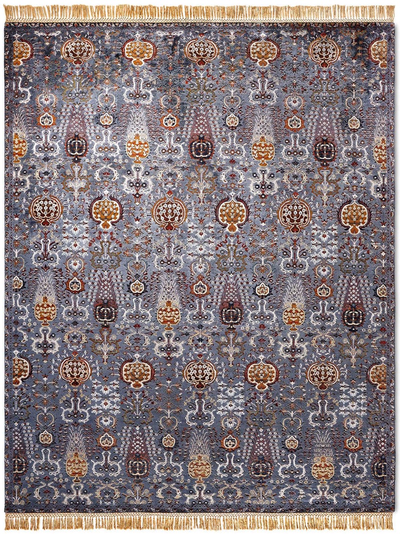 Isfahan Charcoal handgemaakte luxe vloerkleed