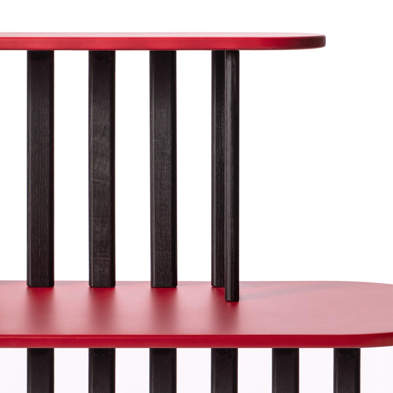 Zwart en rode twee-niveau consoletafel