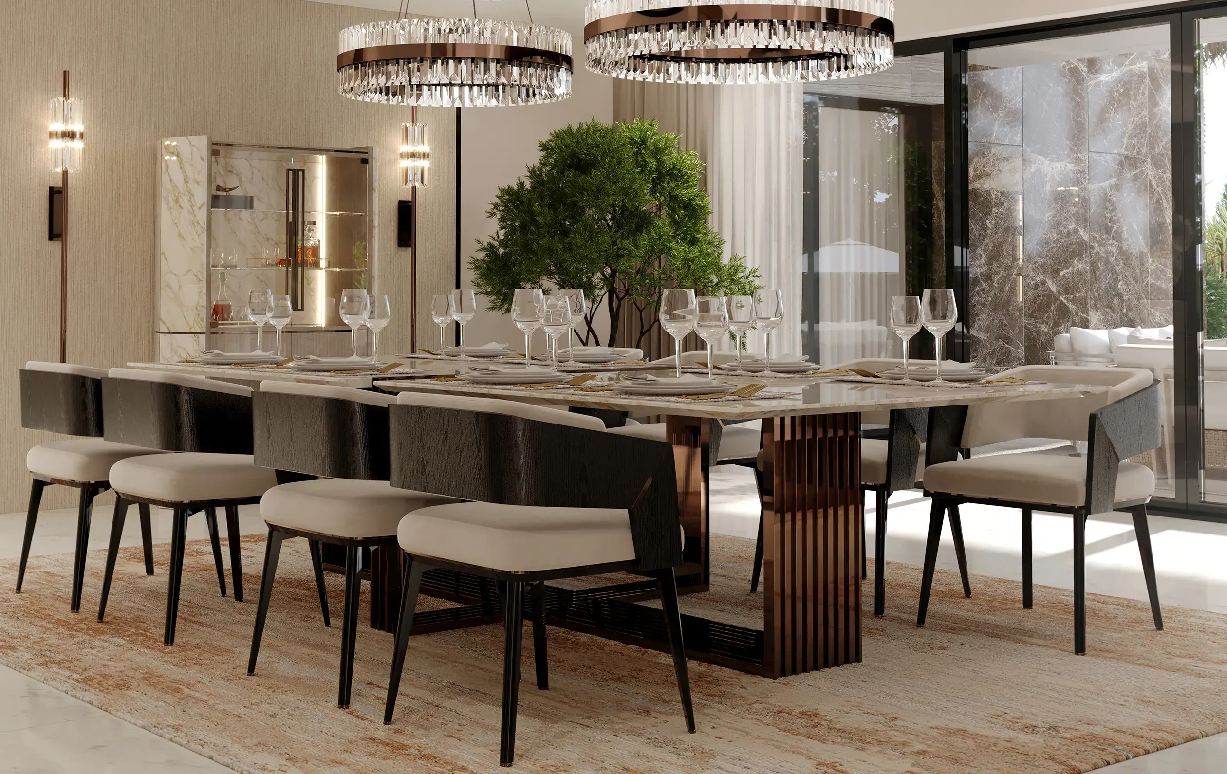 Whirlwind zwarte XL eettafel - 1